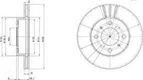 Delphi BG2810 Диск тормозной MITSUBISHI CARISMA 1.6/1.9 95-06/COLT 92-05/LANCER 92-03 передний
