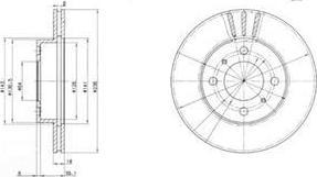 Delphi BG2810 Диск тормозной MITSUBISHI CARISMA 1.6/1.9 95-06/COLT 92-05/LANCER 92-03 передний