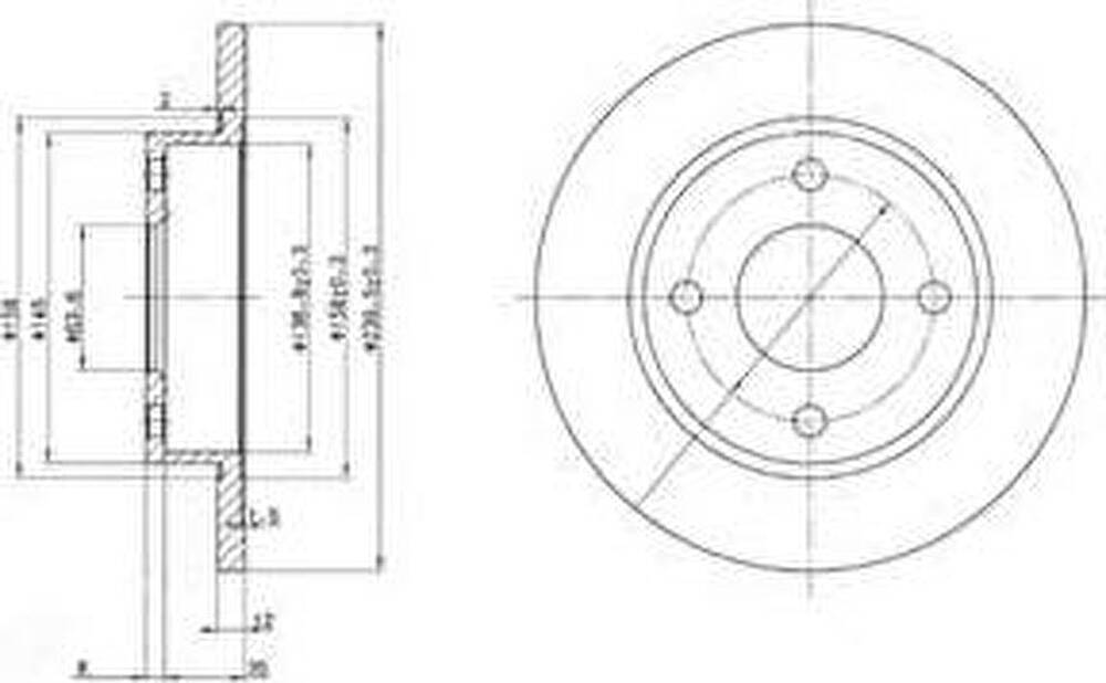 Delphi BG3055 тормозной диск на FORD KA (RB_)