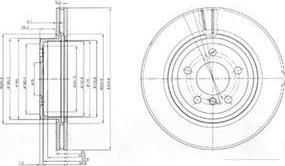 DELPHI Диск тормозной X3 E83 2.0-3.0 04- передний вент. (цена за 1 шт., в упак. 2 шт.) (BG3938)