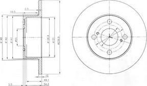 Delphi BG4050 тормозной диск на TOYOTA COROLLA (_E11_)
