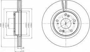 Delphi BG4224 Диск тормозной HONDA ACCORD 2.0-2.2 08- передний вент.D=296мм.