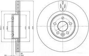 Delphi BG9077 тормозной диск на VOLVO V70 III (BW)