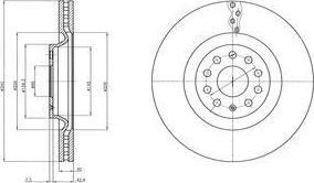 Delphi BG9109C тормозной диск на OPEL ASTRA H GTC (L08)