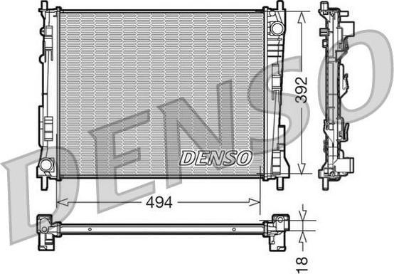Denso DRM23079 радиатор, охлаждение двигателя на RENAULT TWINGO II (CN0_)