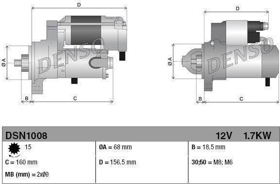 Denso DSN1008 стартер на OPEL MOKKA