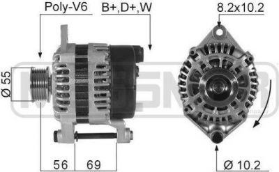 Era 210368 генератор на RENAULT MEGANE I (BA0/1_)