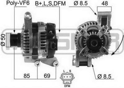 Era 210441 генератор на FORD FOCUS II седан (DA_)