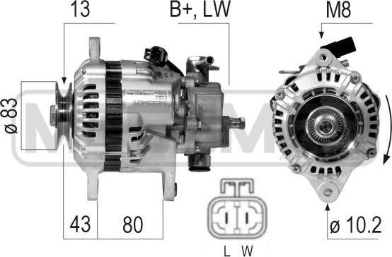 Era 210456 генератор на NISSAN CABSTAR E