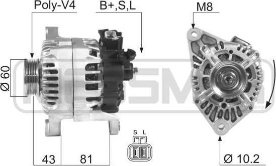 Era 210557 генератор на NISSAN VANETTE CARGO фургон (HC 23)