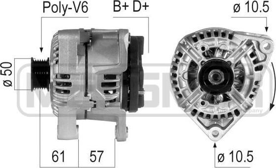 Era 210725 генератор на OPEL ASTRA G универсал (F35_)