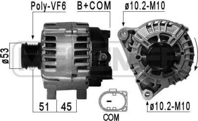 Era 210877 генератор на FORD C-MAX II (DXA/CB7, DXA/CEU)
