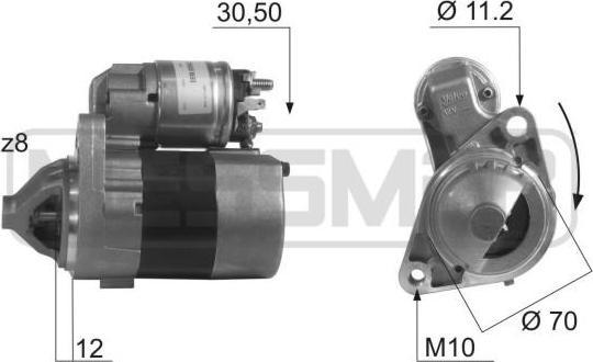 Era 220404 стартер на NISSAN MICRA II (K11)