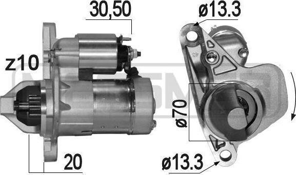 Era 220847 стартер на NISSAN TIIDA Наклонная задняя часть (C11X)