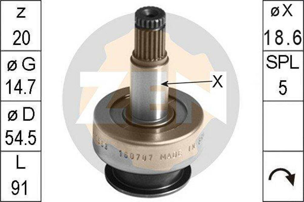 Era 225660 привод с механизмом свободного хода, стартер на MITSUBISHI PAJERO II (V3_W, V2_W, V4_W)