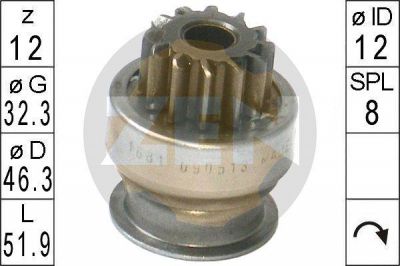 Era 225719 привод с механизмом свободного хода, стартер на TATA INDICA (40_V2)