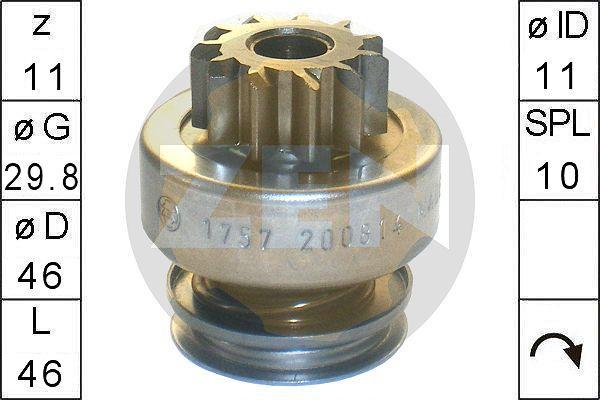 Era 225741 привод с механизмом свободного хода, стартер на MERCEDES-BENZ C-CLASS (W204)