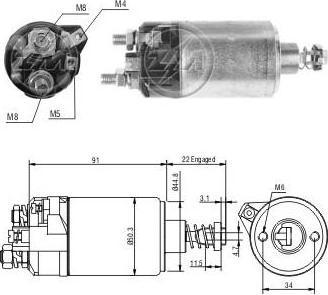 Era 227420 тяговое реле, стартер на AUDI 80 (81, 85, B2)