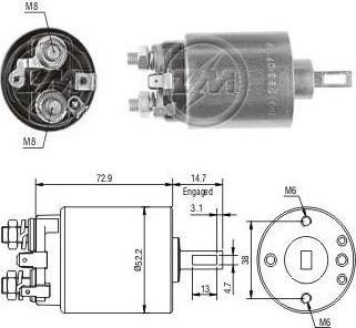 Era 227773 тяговое реле, стартер на VOLVO 240 Kombi (P245)