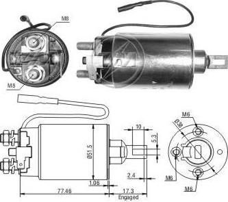 Era 227785 тяговое реле, стартер на HYUNDAI PONY
