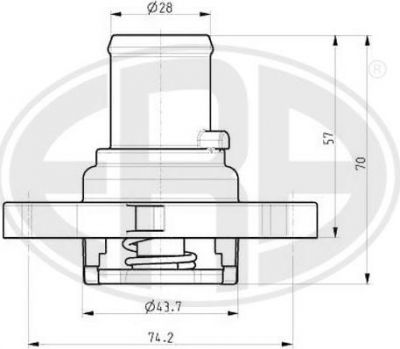 Era 350009 термостат, охлаждающая жидкость на FIAT PUNTO (188)