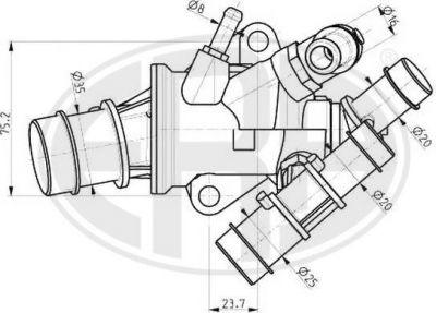 Era 350340 термостат, охлаждающая жидкость на FIAT DOBLO Cargo (223)