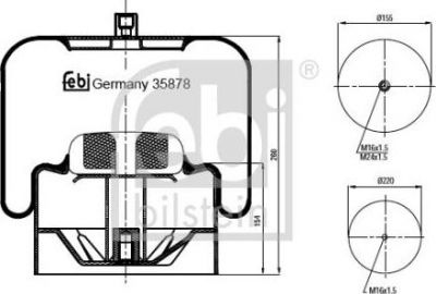 Febi 35878 кожух пневматической рессоры на MERCEDES-BENZ ACTROS