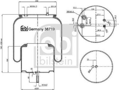 Febi 38719 кожух пневматической рессоры на SCANIA P,G,R,T - series
