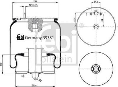 Febi 39381 кожух пневматической рессоры на VOLVO 9700