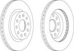 FERODO Диск тормозной передний AUDI A3 03-/SKODA OCTAVIA/VW GOLF V/VI/JETTA III D=280mm (к-кт 2 шт., цена за 1 шт.) (DDF1223)