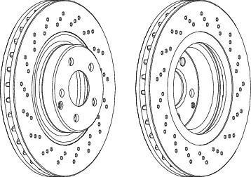 FERODO Тормозной диск, передняя ось_FERODO_Mercedes E-class(W211), E-class T-Model(S211), SL(R23 (DDF1458C)