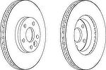 FERODO Диск тормозной передний FORD S-MAX/MONDEO 07-/VOLVO S60/S80/XC70 (к-кт 2 шт., цена за 1 шт.) (DDF1567)