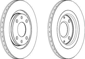 FERODO Торм.диск пер.вент.[266x20.5] 4 отв.(min 2) (DDF192)