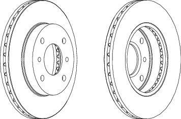 Ferodo DDF260 Диск тормозной NISSAN ALMERA CLASSIC/N16/PRIMERA P10/P11 R14 передний вентилир.
