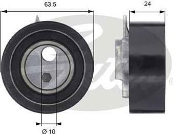 Gates T43049 паразитный / ведущий ролик, зубчатый ремень на VW LT 28-46 II фургон (2DA, 2DD, 2DH)