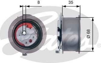 GATES РОЛИК РЕМНЯ ГРМ AUDI A3/VW GOLF V,TOURAN/SEAT 2.0TDI НАТЯЖНОЙ (03L109243E, T43181)