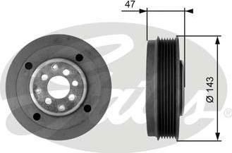 Gates TVD1014 ременный шкив, коленчатый вал на VW GOLF IV (1J1)