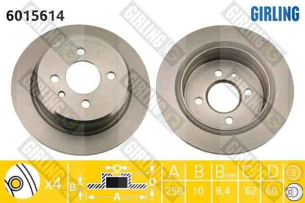 Girling 6015614 тормозной диск на 3 (E30)