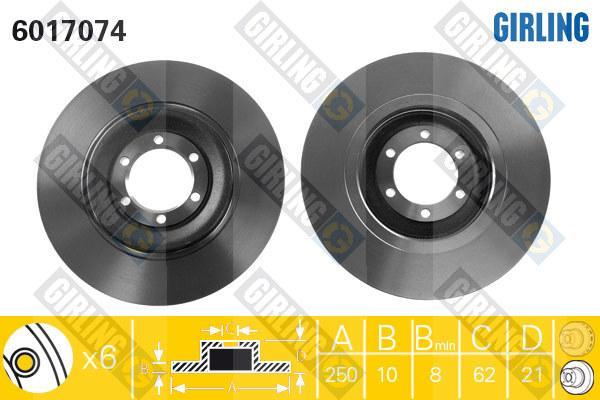 Girling 6017074 тормозной диск на ALFA ROMEO 90 (162)