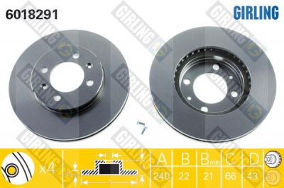 Girling 6018291 тормозной диск на AUSTIN MAESTRO (XC)