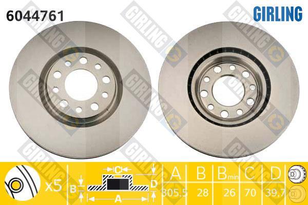 Girling 6044761 тормозной диск на ALFA ROMEO 159 (939)