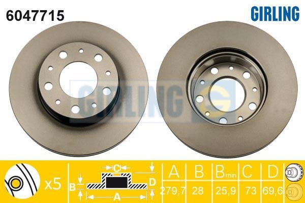Girling 6047715 тормозной диск на FIAT DUCATO фургон (250, 290)