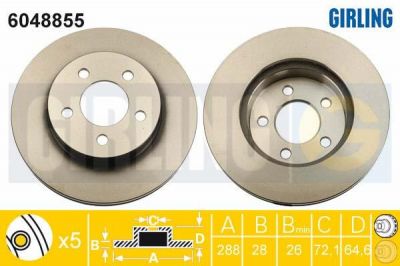 Girling 6048855 тормозной диск на JEEP CHEROKEE (KJ)
