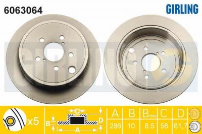 Girling 6063064 тормозной диск на SUBARU FORESTER (SH)