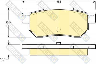 Girling 6107759 комплект тормозных колодок, дисковый тормоз на HONDA ACCORD III (CA)