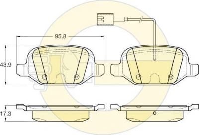 Girling 6119851 комплект тормозных колодок, дисковый тормоз на FIAT LINEA (323)