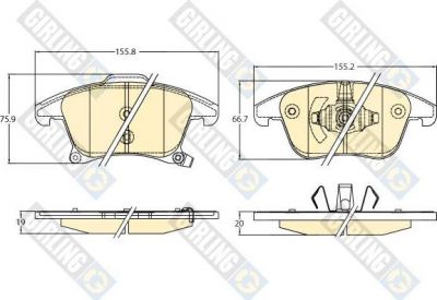 Girling 6120922 комплект тормозных колодок, дисковый тормоз на FORD GALAXY