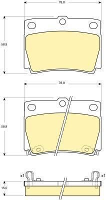 GIRLING Колодки торм. задние MITSUBISHI PAJERO II 2,5TD 3,0i 12 90-04 00 PAJERO SPORT 11 98-05 06 78,8X58,9X15mm (MZ690027, 6132399)