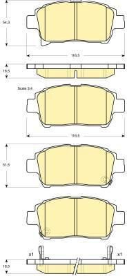 GIRLING Колодки тормозные TOYOTA COROLLA/PRIUS/YARIS 1.0-1.6 99- передние (GDB3317, 6133179)