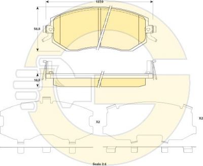 GIRLING Колодки тормозные SUBARU FORESTER 08-/IMPREZA 08-/XV 12- передние (26296SA031, 6135199)
